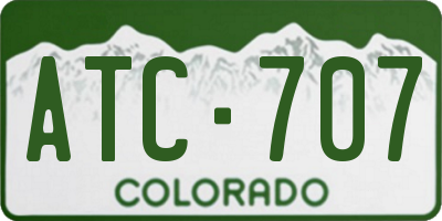 CO license plate ATC707