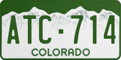 CO license plate ATC714