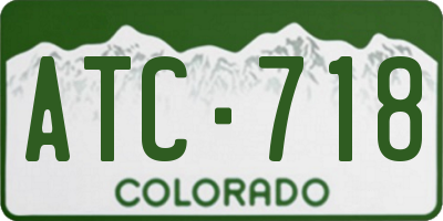 CO license plate ATC718