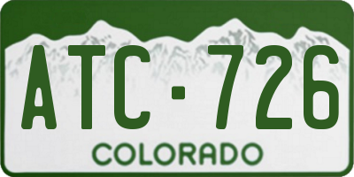 CO license plate ATC726