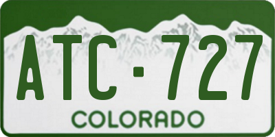 CO license plate ATC727