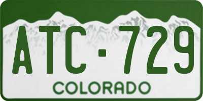 CO license plate ATC729