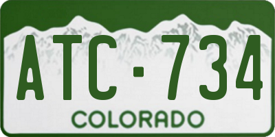 CO license plate ATC734