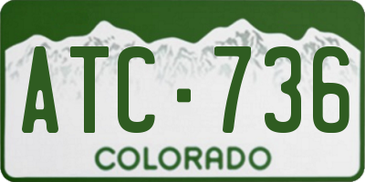 CO license plate ATC736