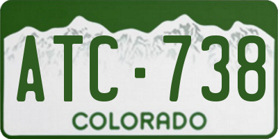 CO license plate ATC738