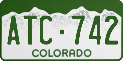 CO license plate ATC742