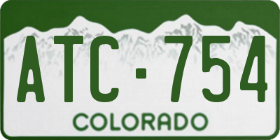CO license plate ATC754