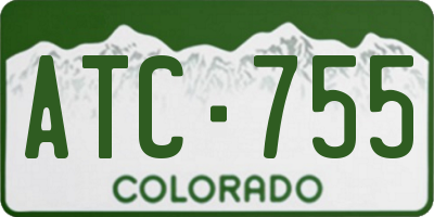 CO license plate ATC755