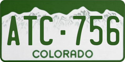 CO license plate ATC756