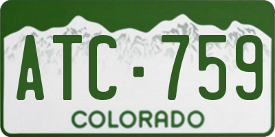 CO license plate ATC759