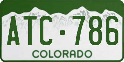 CO license plate ATC786