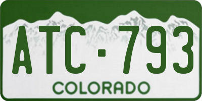 CO license plate ATC793