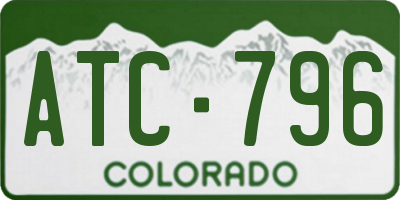 CO license plate ATC796