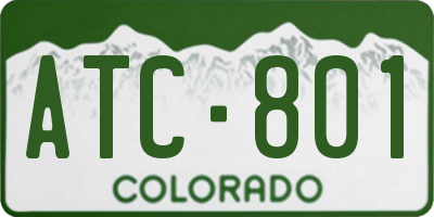 CO license plate ATC801