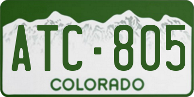 CO license plate ATC805