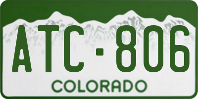 CO license plate ATC806