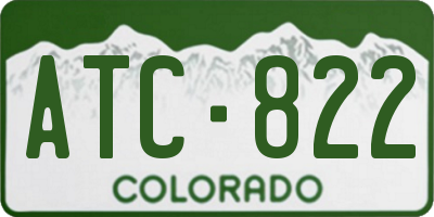 CO license plate ATC822