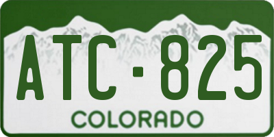 CO license plate ATC825
