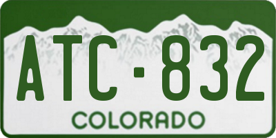CO license plate ATC832