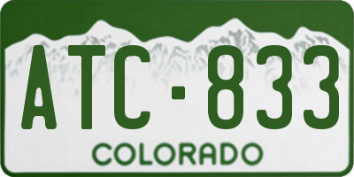 CO license plate ATC833