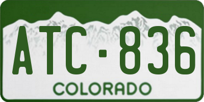 CO license plate ATC836
