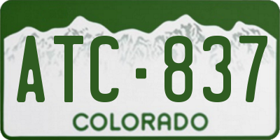 CO license plate ATC837