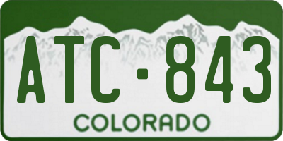 CO license plate ATC843