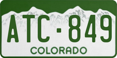 CO license plate ATC849