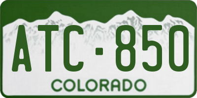 CO license plate ATC850