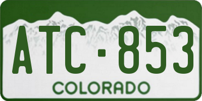 CO license plate ATC853