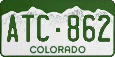 CO license plate ATC862