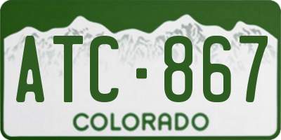 CO license plate ATC867