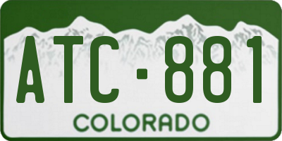 CO license plate ATC881