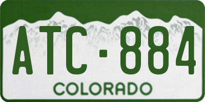 CO license plate ATC884
