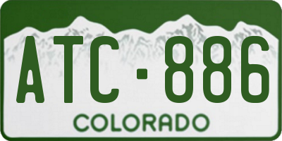 CO license plate ATC886