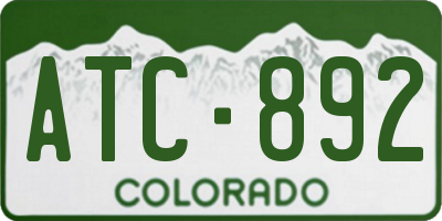 CO license plate ATC892