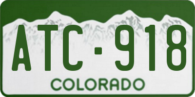 CO license plate ATC918