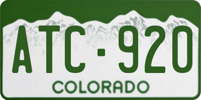 CO license plate ATC920
