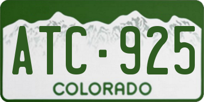 CO license plate ATC925