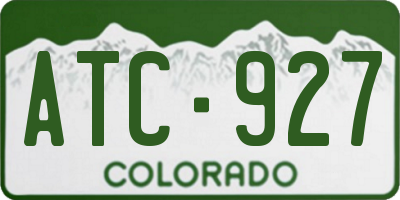 CO license plate ATC927