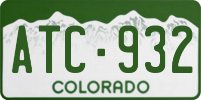 CO license plate ATC932