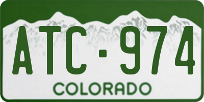 CO license plate ATC974