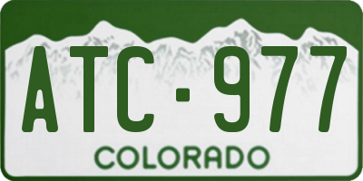 CO license plate ATC977