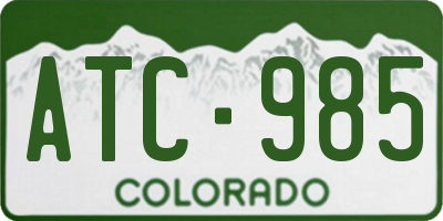 CO license plate ATC985