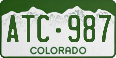 CO license plate ATC987