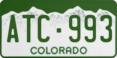 CO license plate ATC993