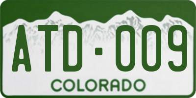 CO license plate ATD009