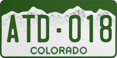 CO license plate ATD018