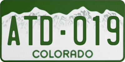 CO license plate ATD019