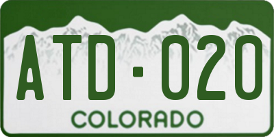 CO license plate ATD020